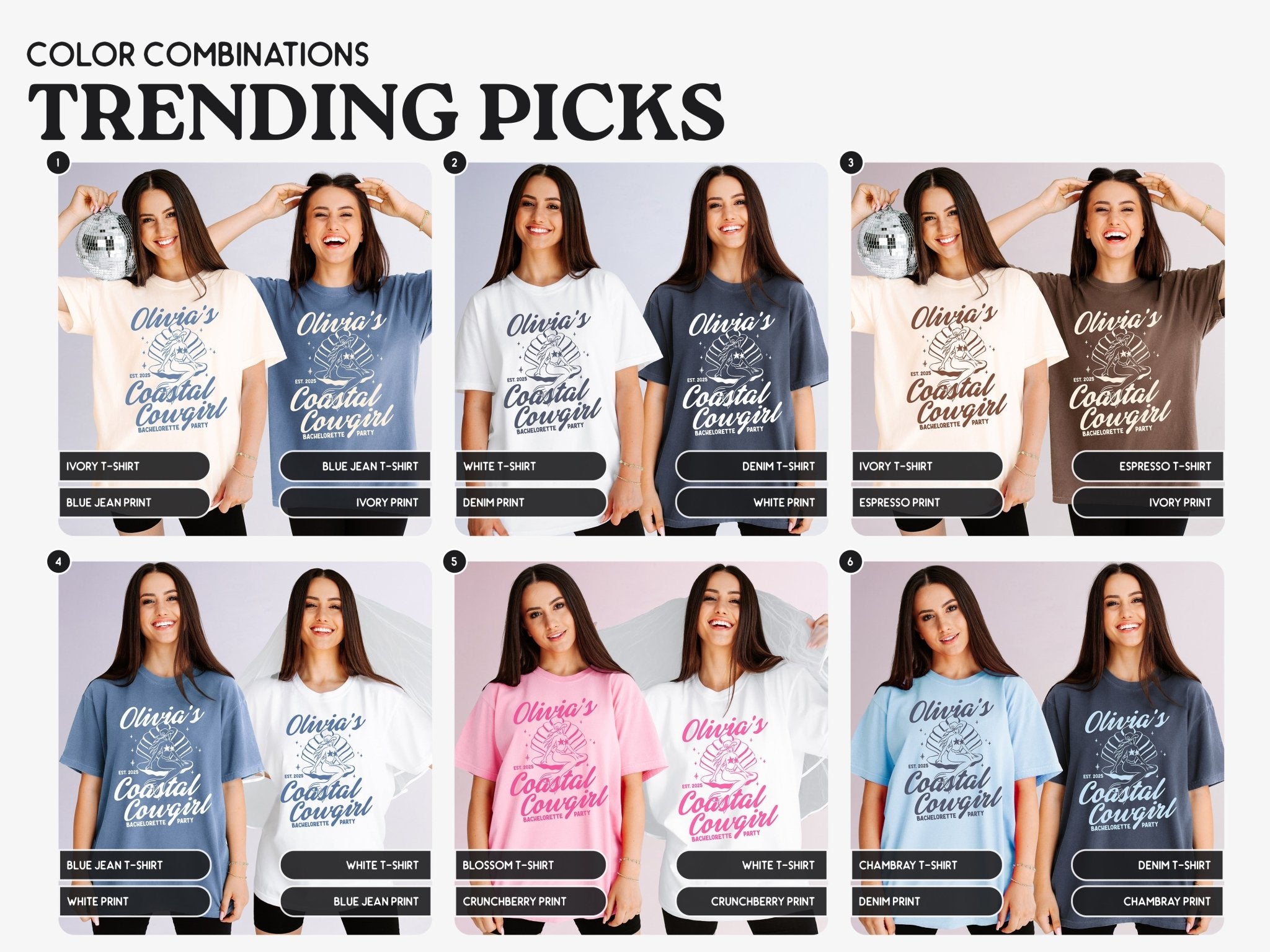 Coastal Cowgirl Bachelorette Party T-Shirts - peachy bash com