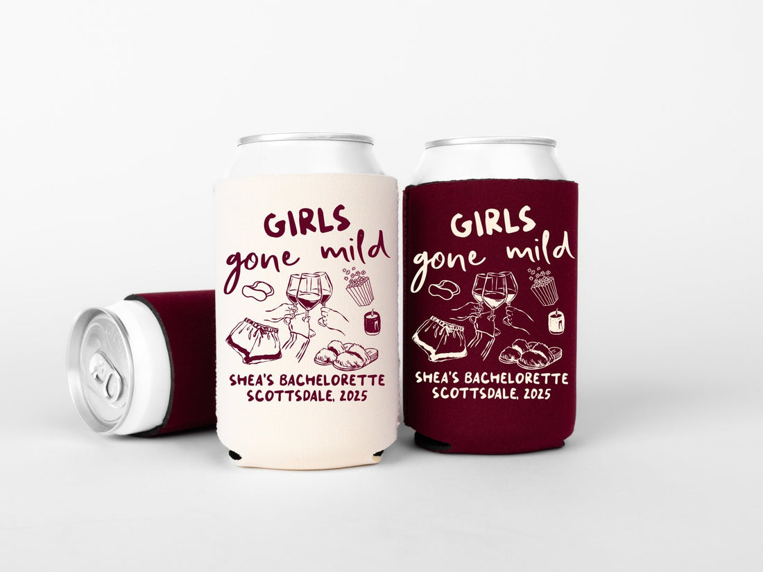 Custom Funny Girls Gone Mild Bachelorette Party Can Coolers - peachy bash com