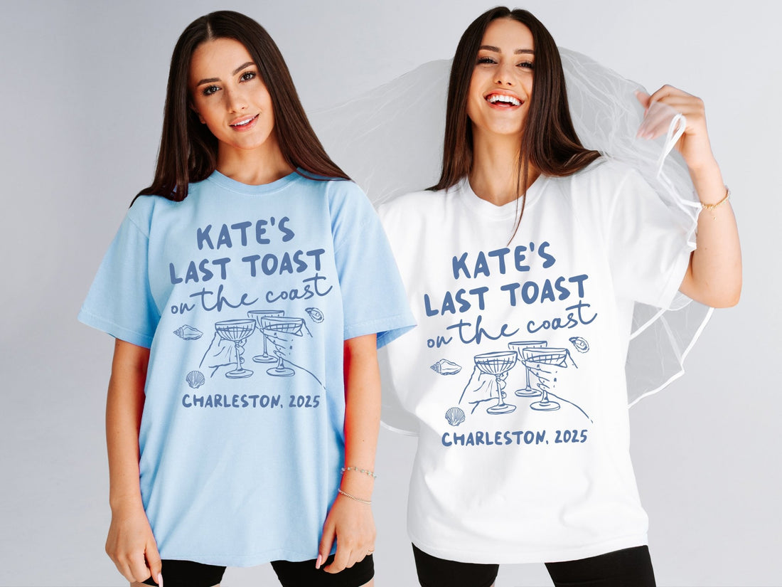 Custom Last Toast On The Coast Bachelorette Party T-Shirts - peachy bash com