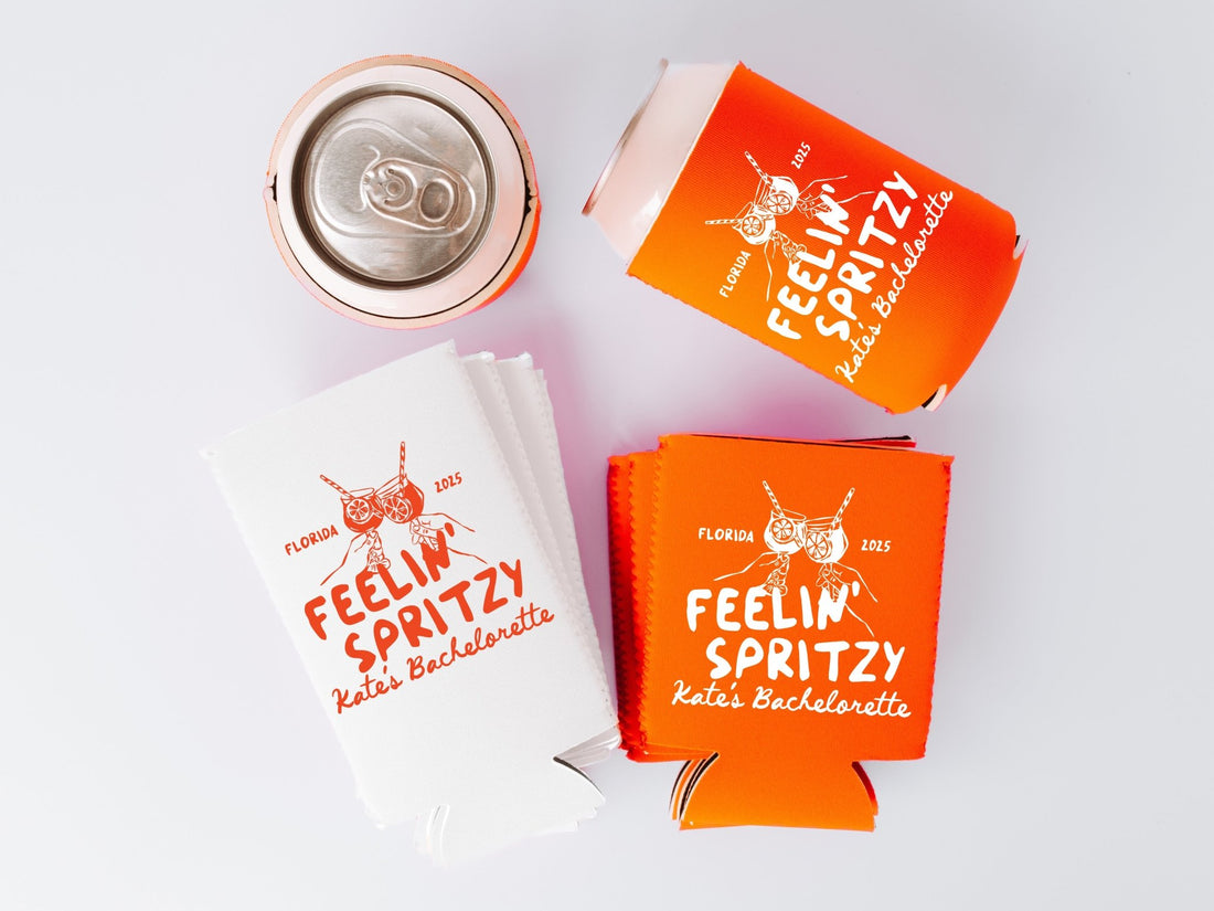 Fellin' Spritzy Bachelorette Party Can Coolers - peachy bash com