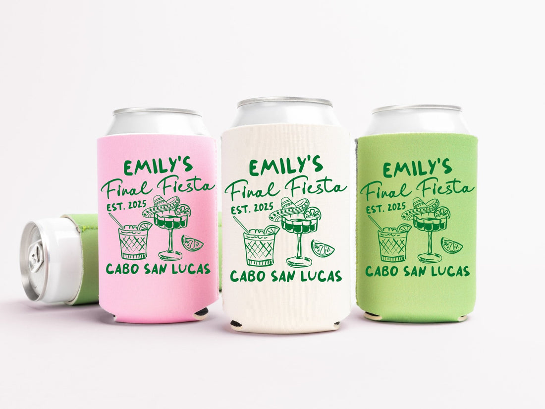 Final Fiesta Bachelorette Party Can Coolers - peachy bash com