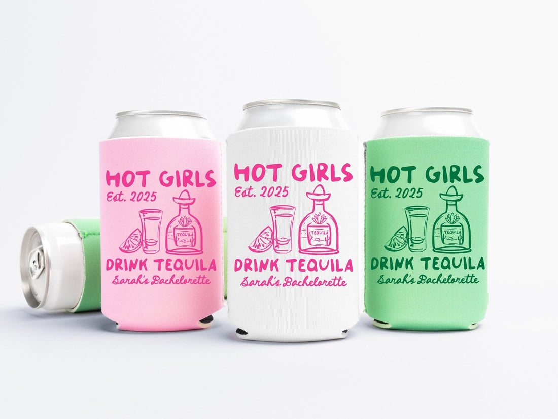 Hot Girls Drink Tequila Bachelorette Party Can Coolers - peachy bash com
