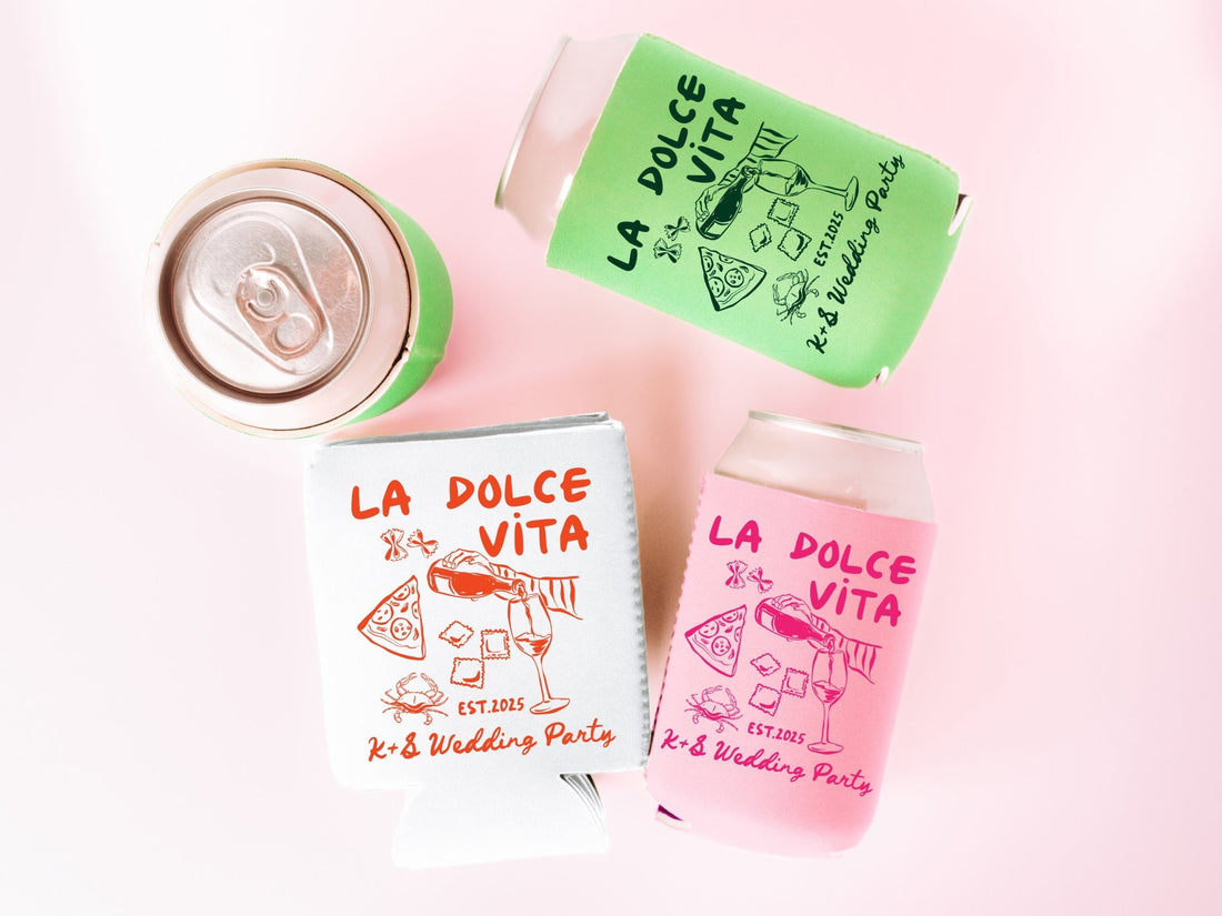 La Dolce Vita Bachelorette Party Can Coolers - peachy bash com