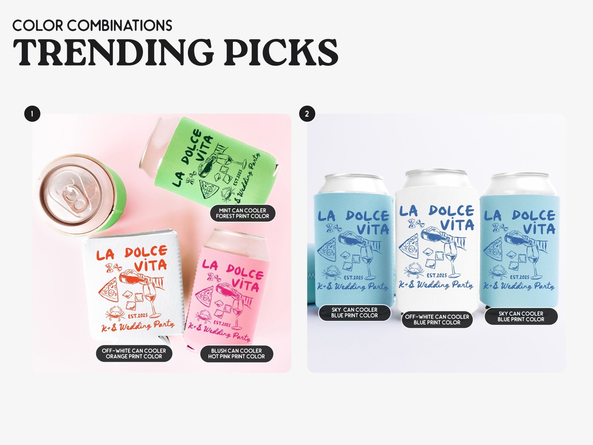 La Dolce Vita Bachelorette Party Can Coolers - peachy bash com