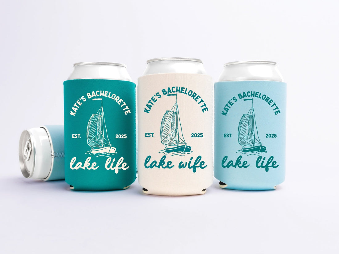 Lake Life & Lake Wife Bachelorette Party Can Coolers - peachy bash com
