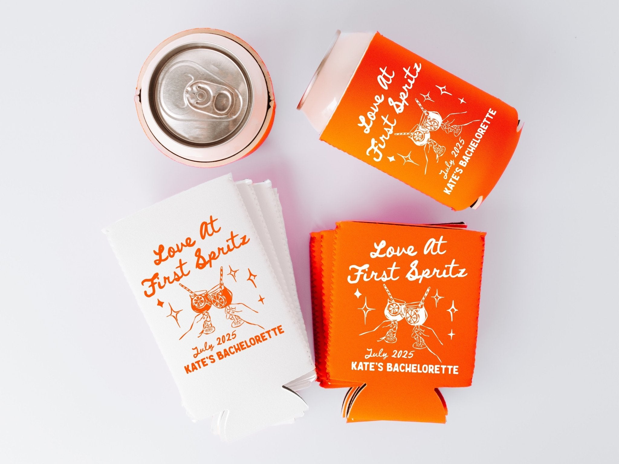 Love At First Spritz Bachelorette Party Can Coolers - peachy bash com