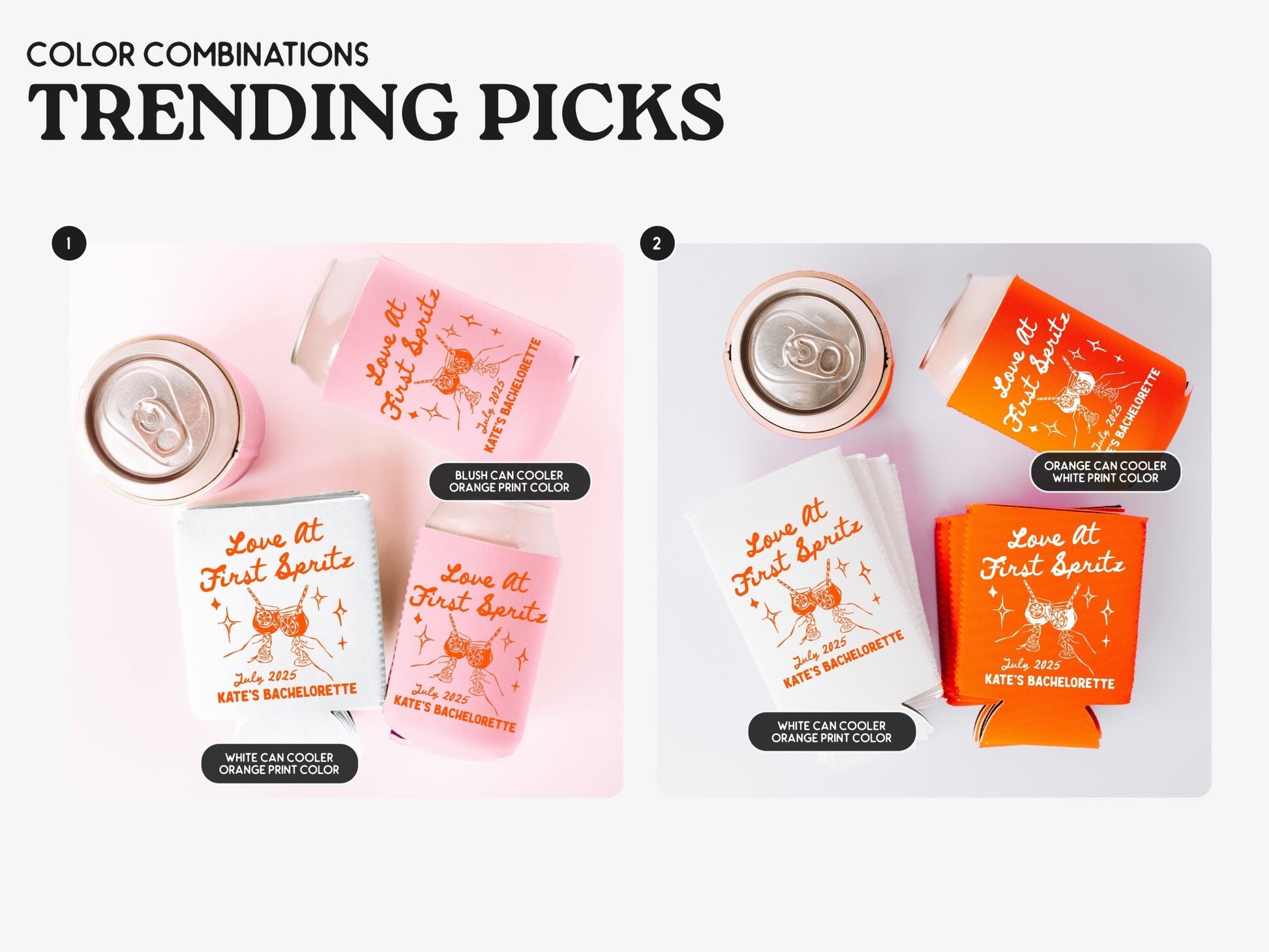 Love At First Spritz Bachelorette Party Can Coolers - peachy bash com