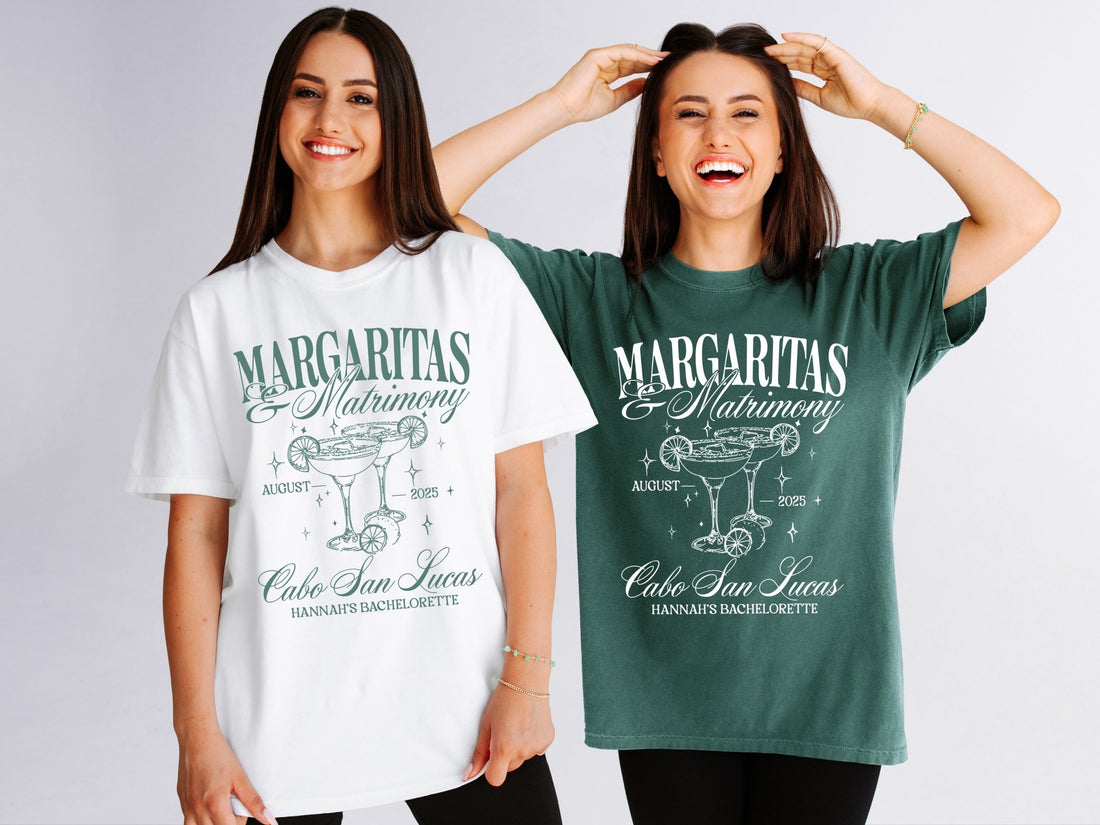 Margaritas and Matrimony Bachelorette Party T-Shirts - peachy bash com
