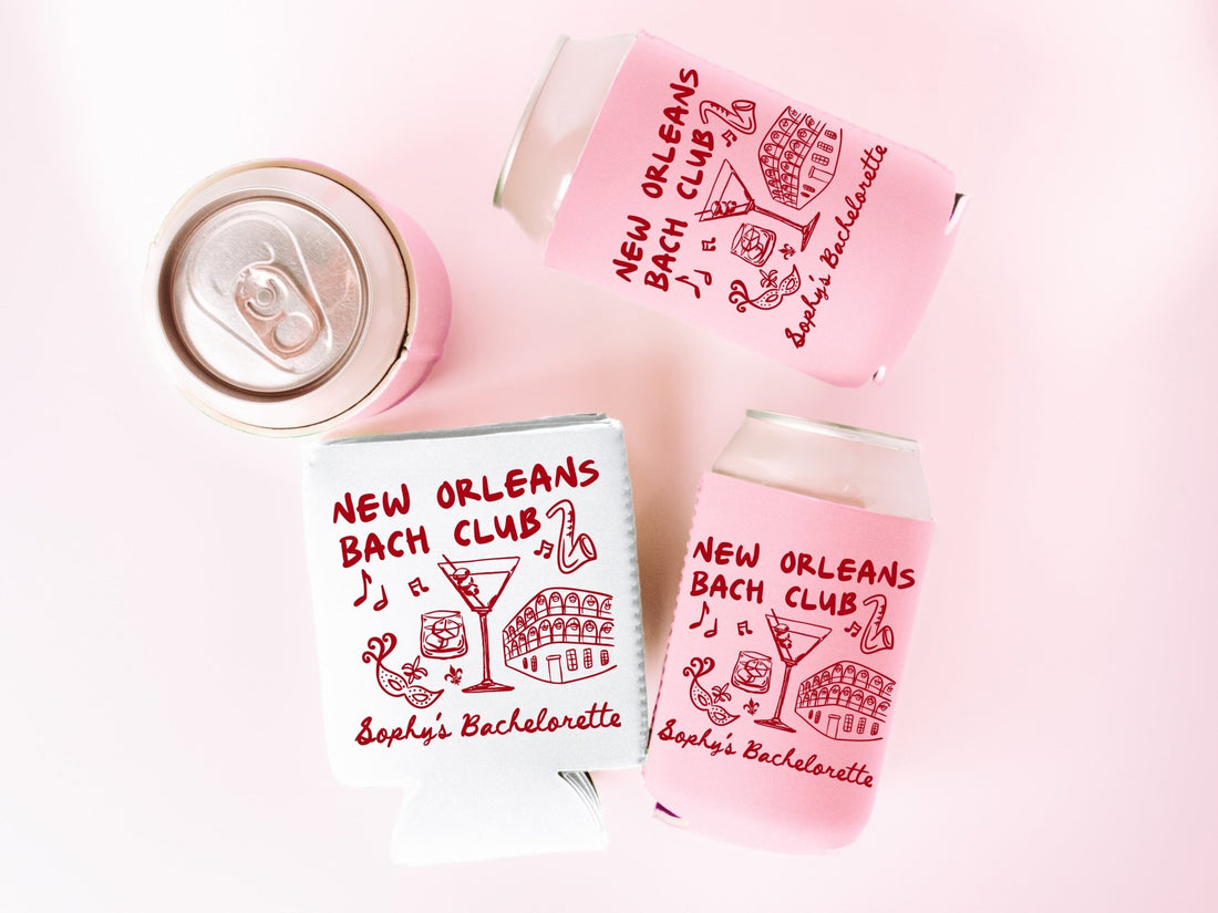 New Orleans Bach Club Bachelorette Party Can Coolers - peachy bash com