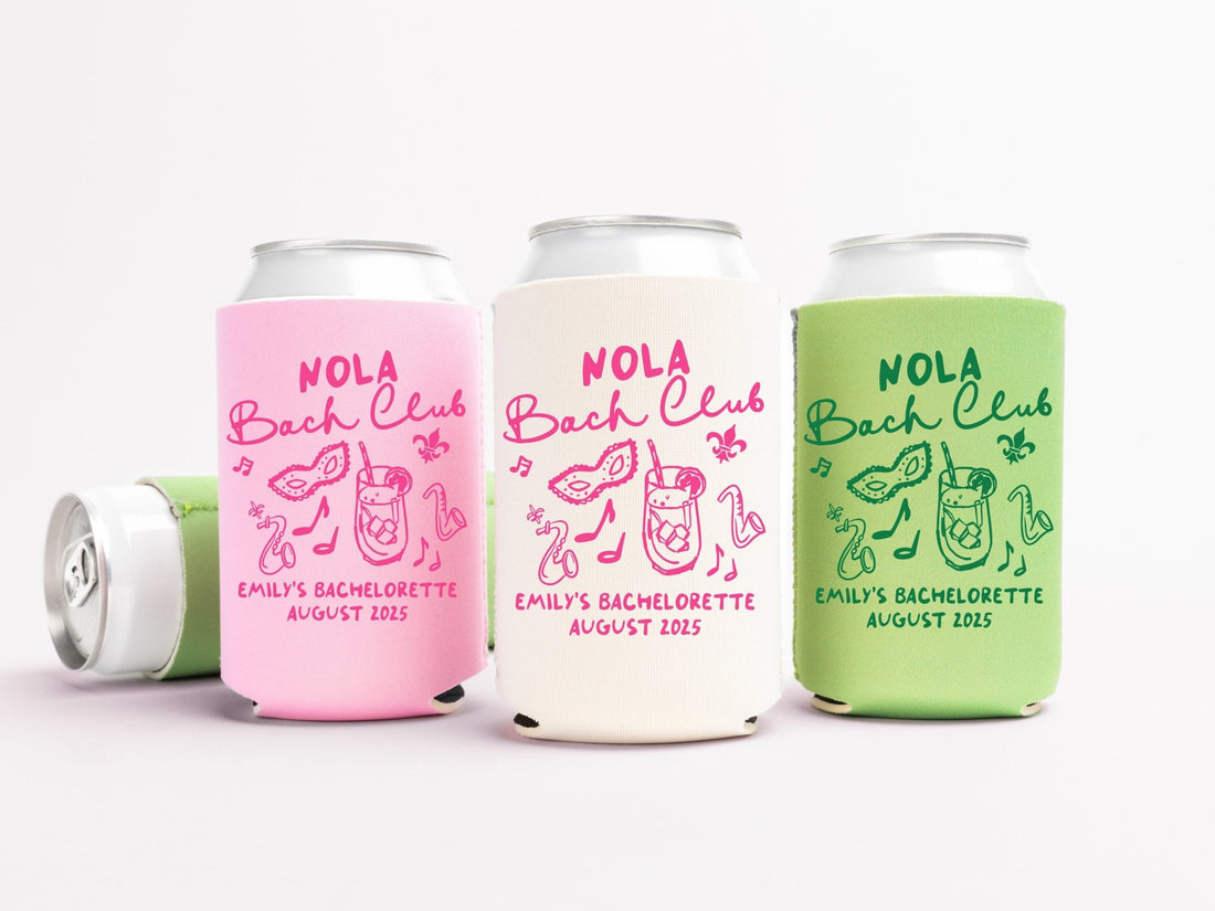 Nola Bach Club Bachelorette Party Can Coolers - peachy bash com