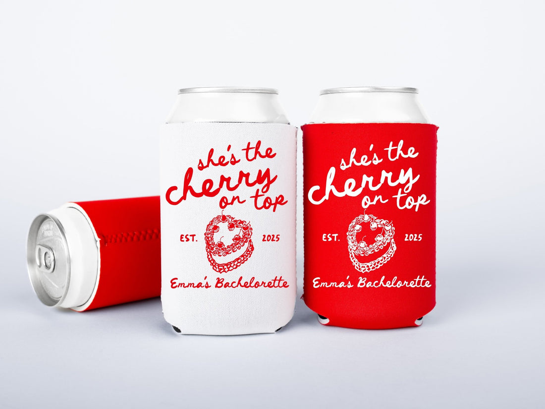 She's The Cherry On Top Bachelorette Party Can Coolers - peachy bash com