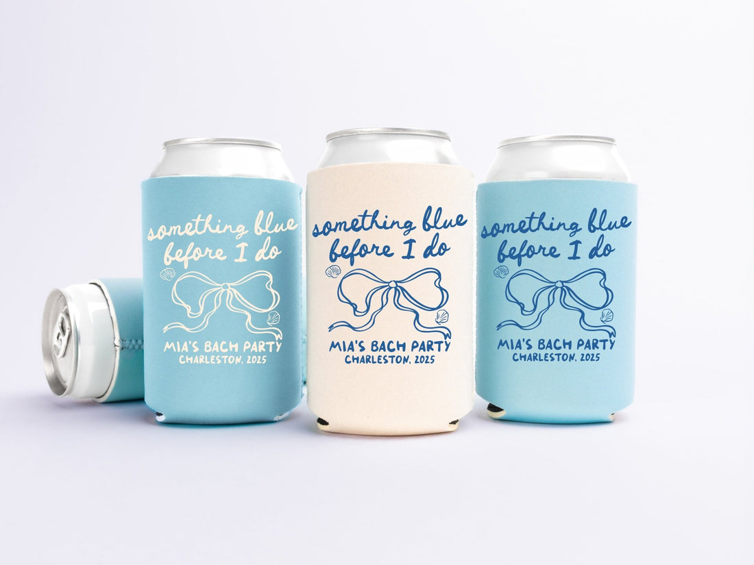 Something Blue Before I Do Bachelorette Party Can Coolers - peachy bash com
