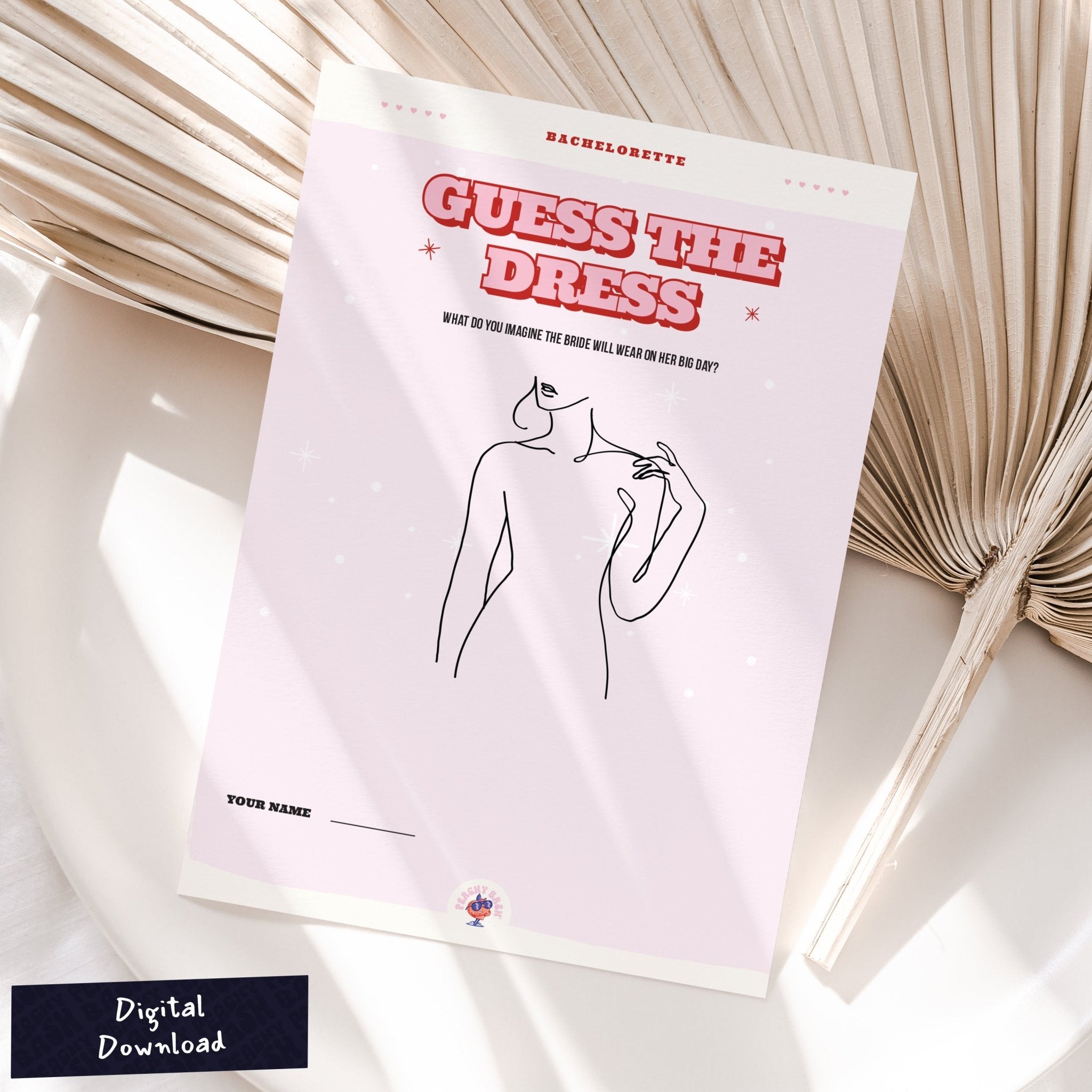open lace back dress Guess The Dress - Printable Bachelorette Party Game