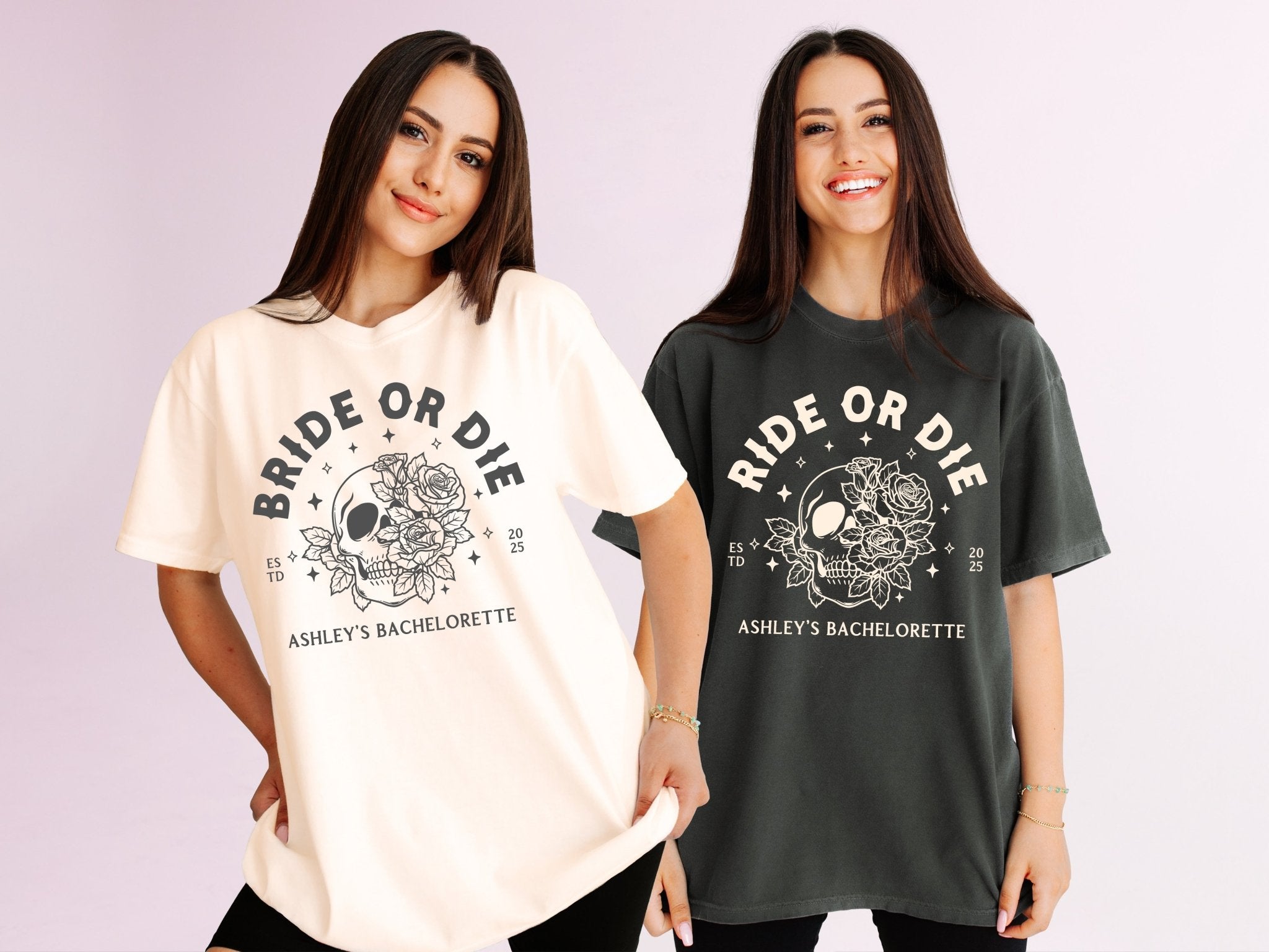 Bride or Die & Ride or Die Bachelorette Party T-Shirts - peachy bash com