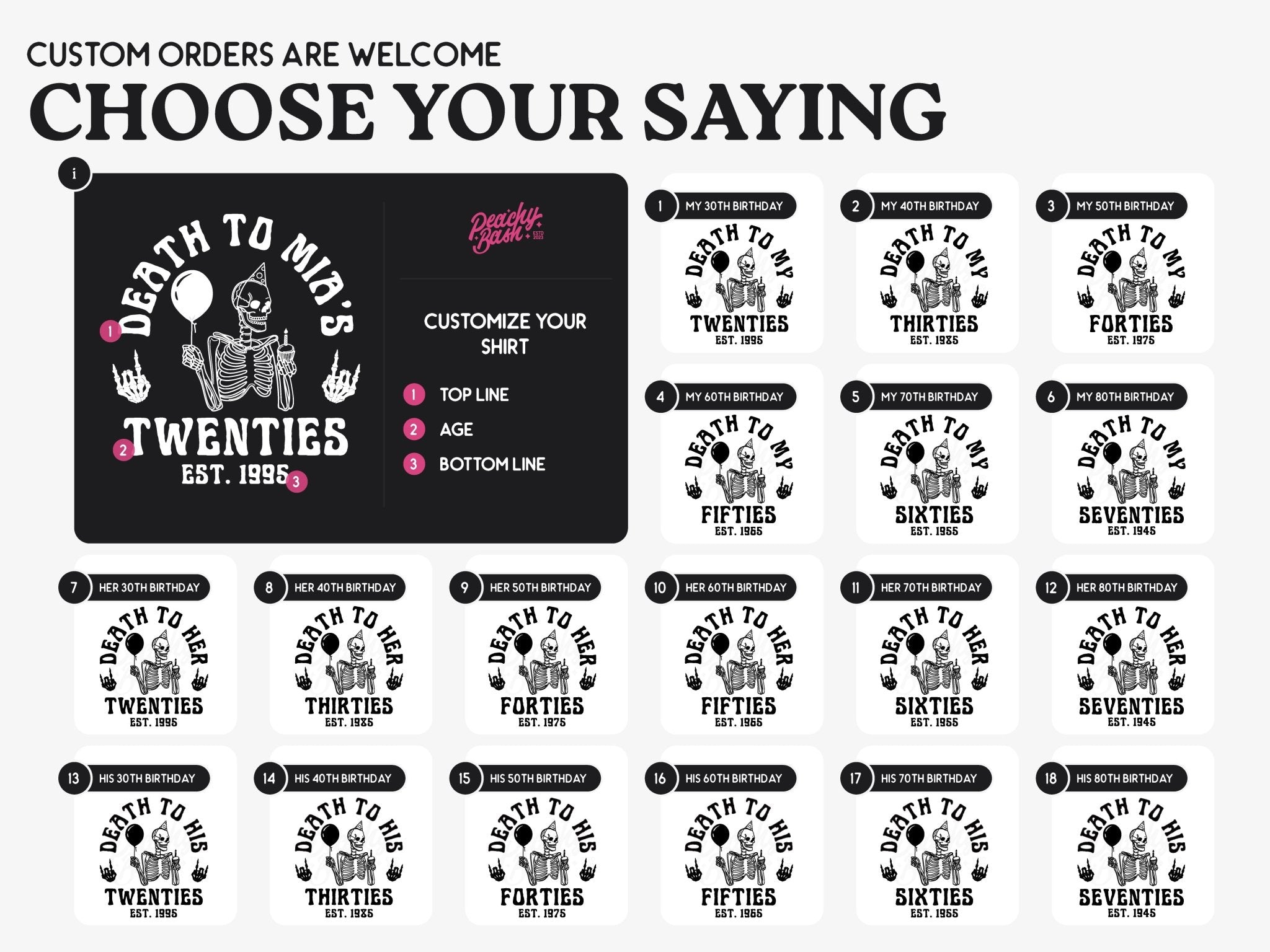 Death To Her 20s 30th Birthday Party T-Shirts - peachy bash com