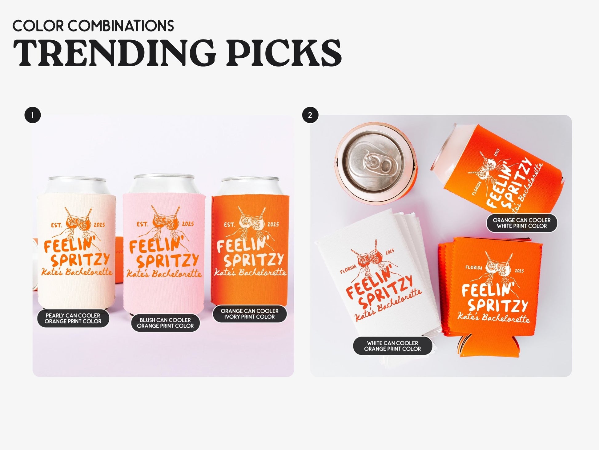 Fellin' Spritzy Bachelorette Party Can Coolers - peachy bash com