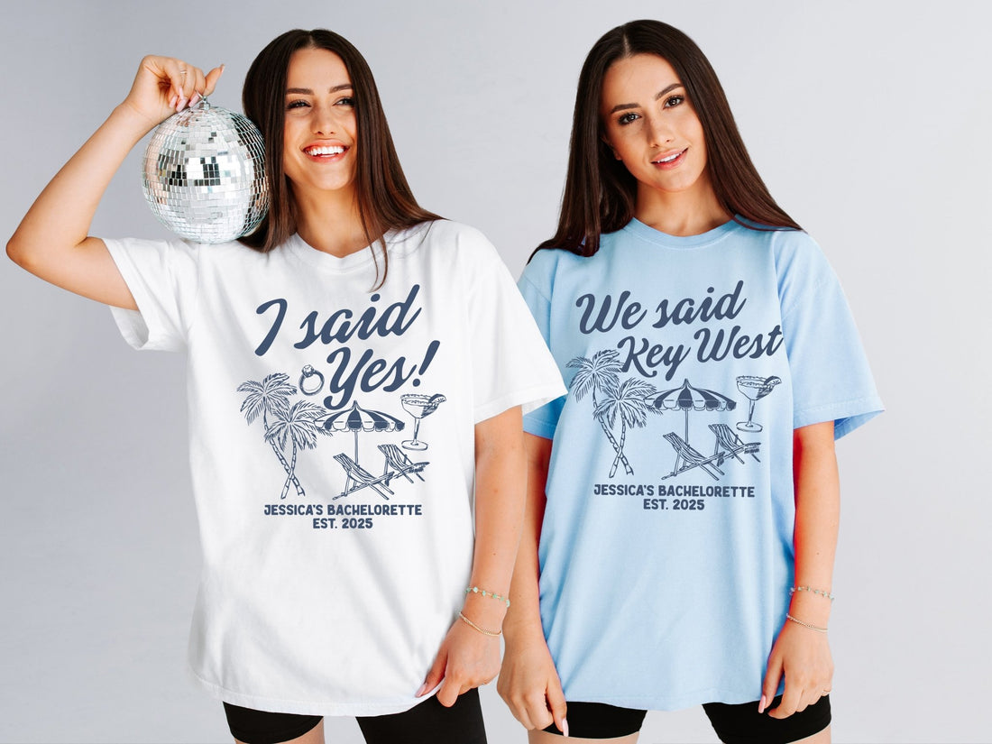 I Said Yes & We Said Key West Bachelorette Party T-Shirts - peachy bash com