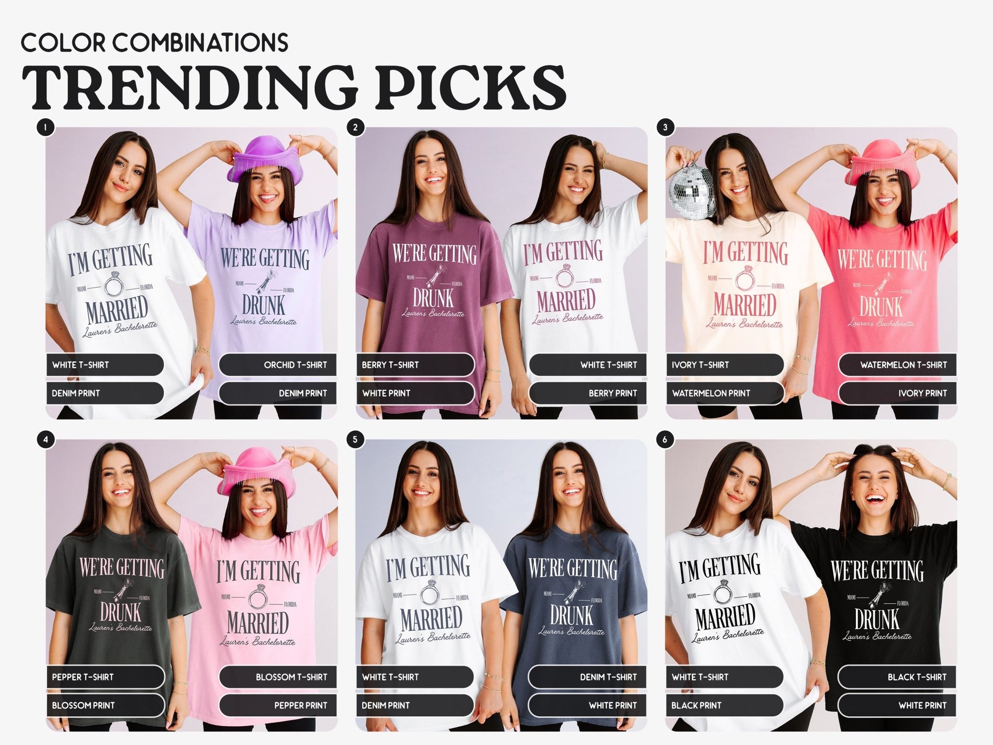 I'm Getting Married & We're Getting Drunk Bachelorette Party T-Shirts - peachy bash com