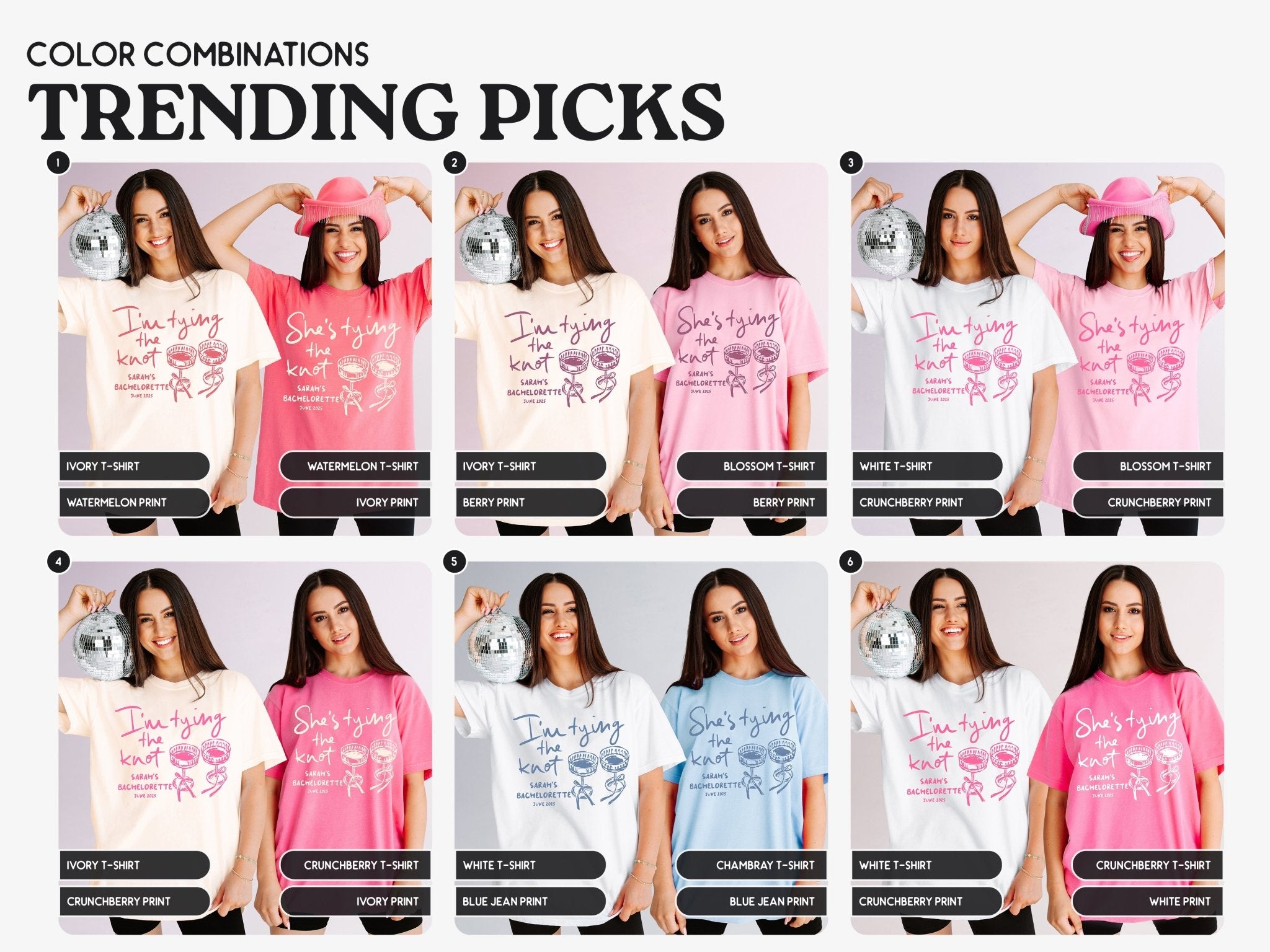 I'm Tying The Knot & She's Tying The Knot Bachelorette Party T-Shirts - peachy bash com