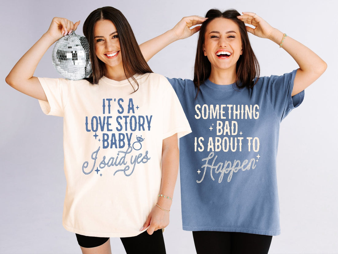 It's A Love Story Baby I Said Yes Bachelorette Party T-Shirts - peachy bash com