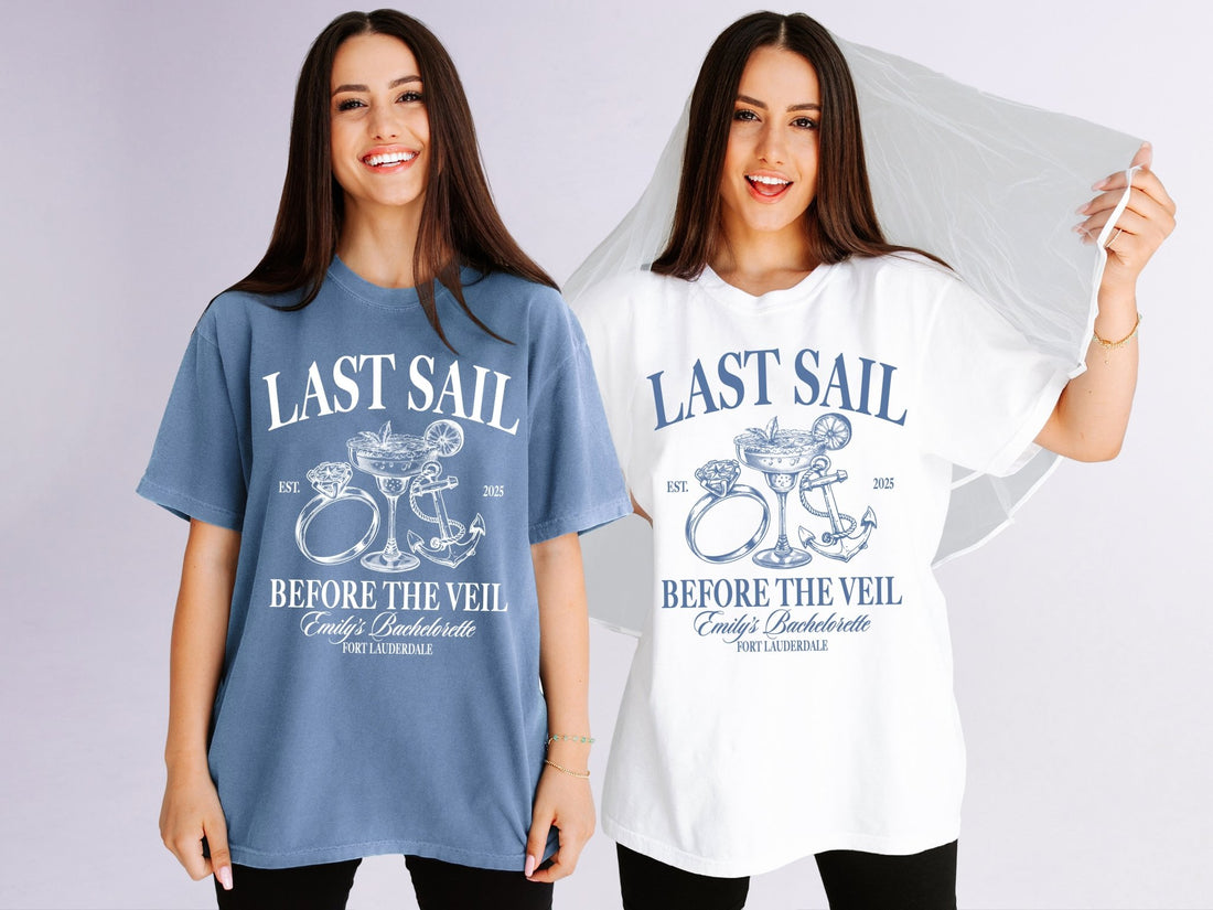 Last Sail Before The Veil Bachelorette Party T-Shirts - peachy bash com