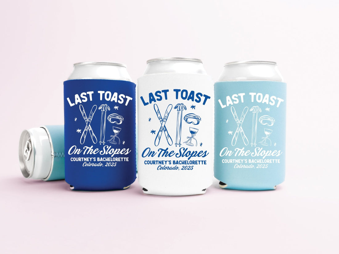 Last Toast On The Slopes Bachelorette Party Can Coolers - peachy bash com