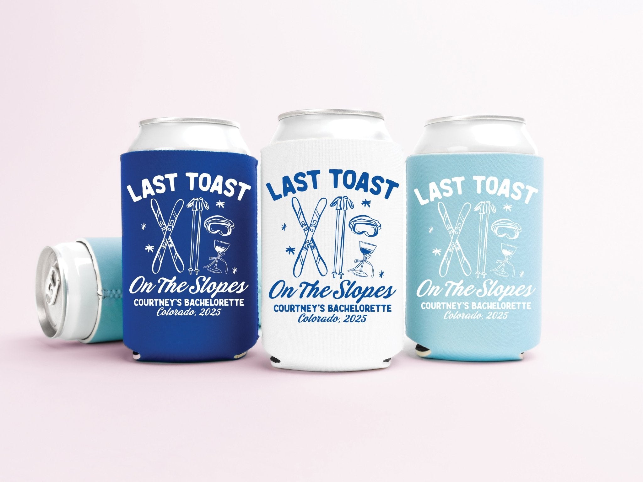 Last Toast On The Slopes Bachelorette Party Can Coolers - peachy bash com