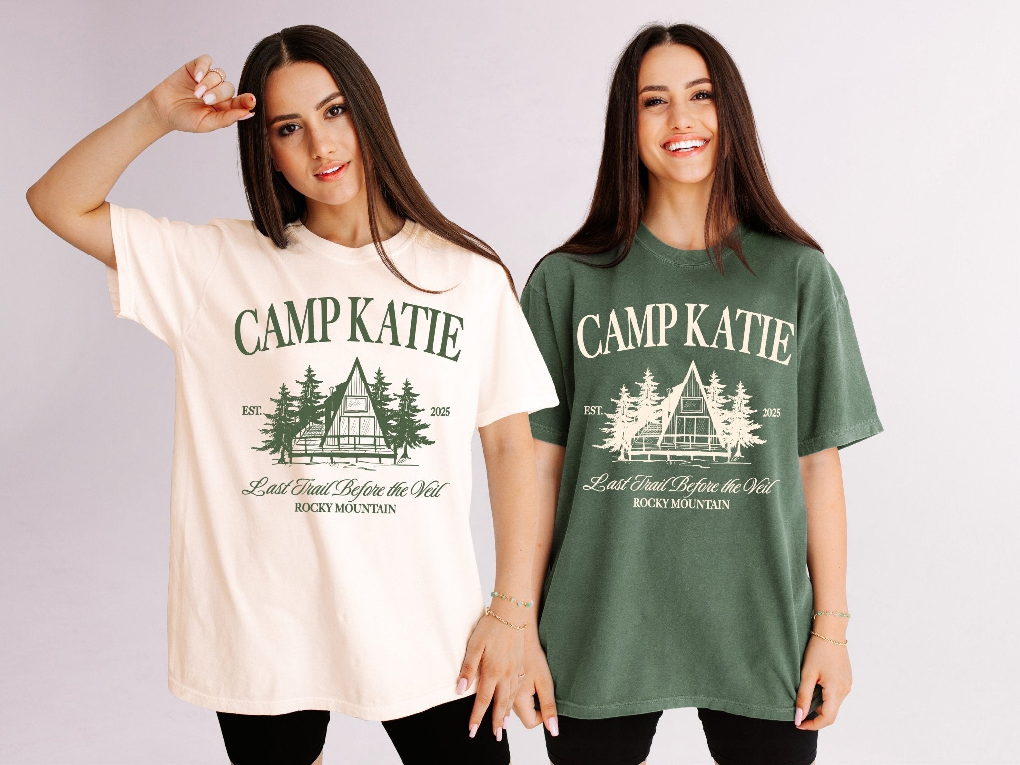 Last Trail Before The Veil Camp Bachelorette Party T-Shirts - peachy bash com