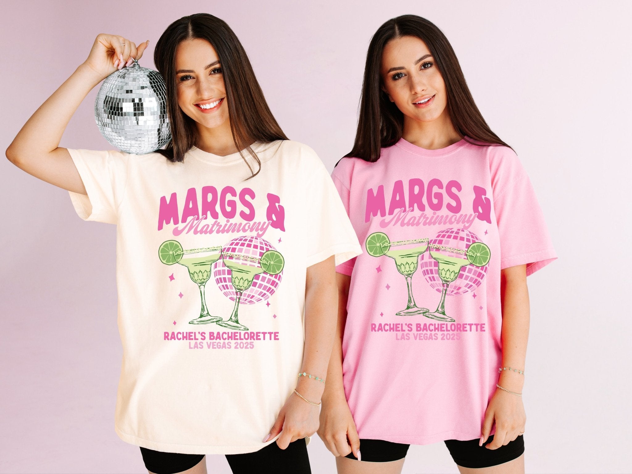 Margs and Matrimony Bachelorette Party T-Shirts - peachy bash com