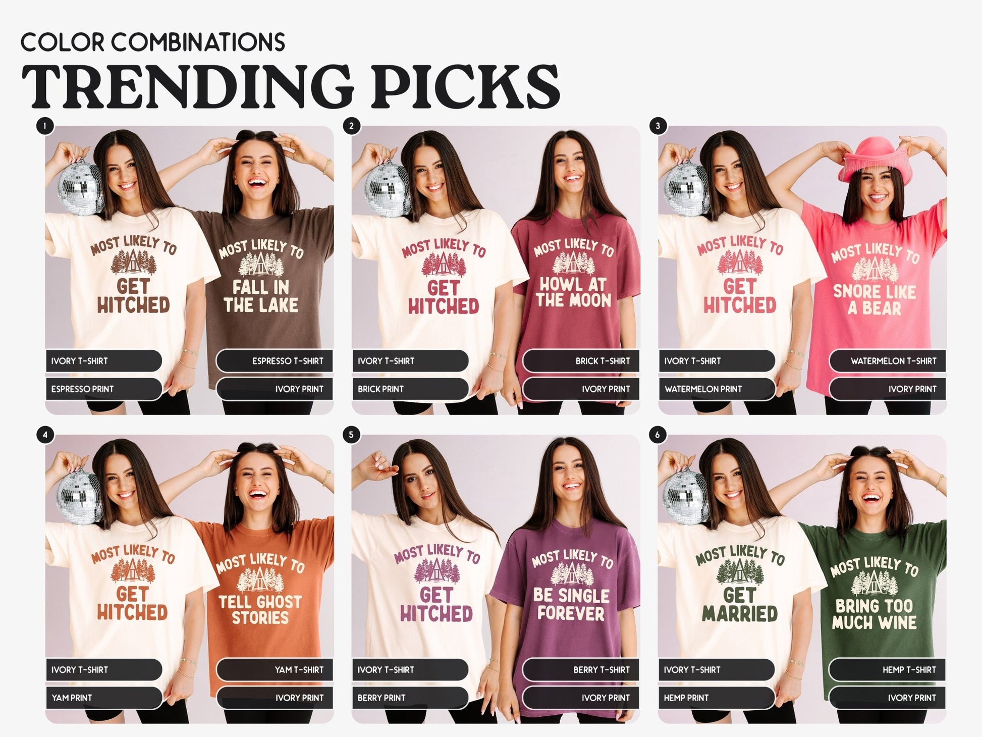 Most Likely To Camp Bachelorette Party T-Shirts - peachy bash com