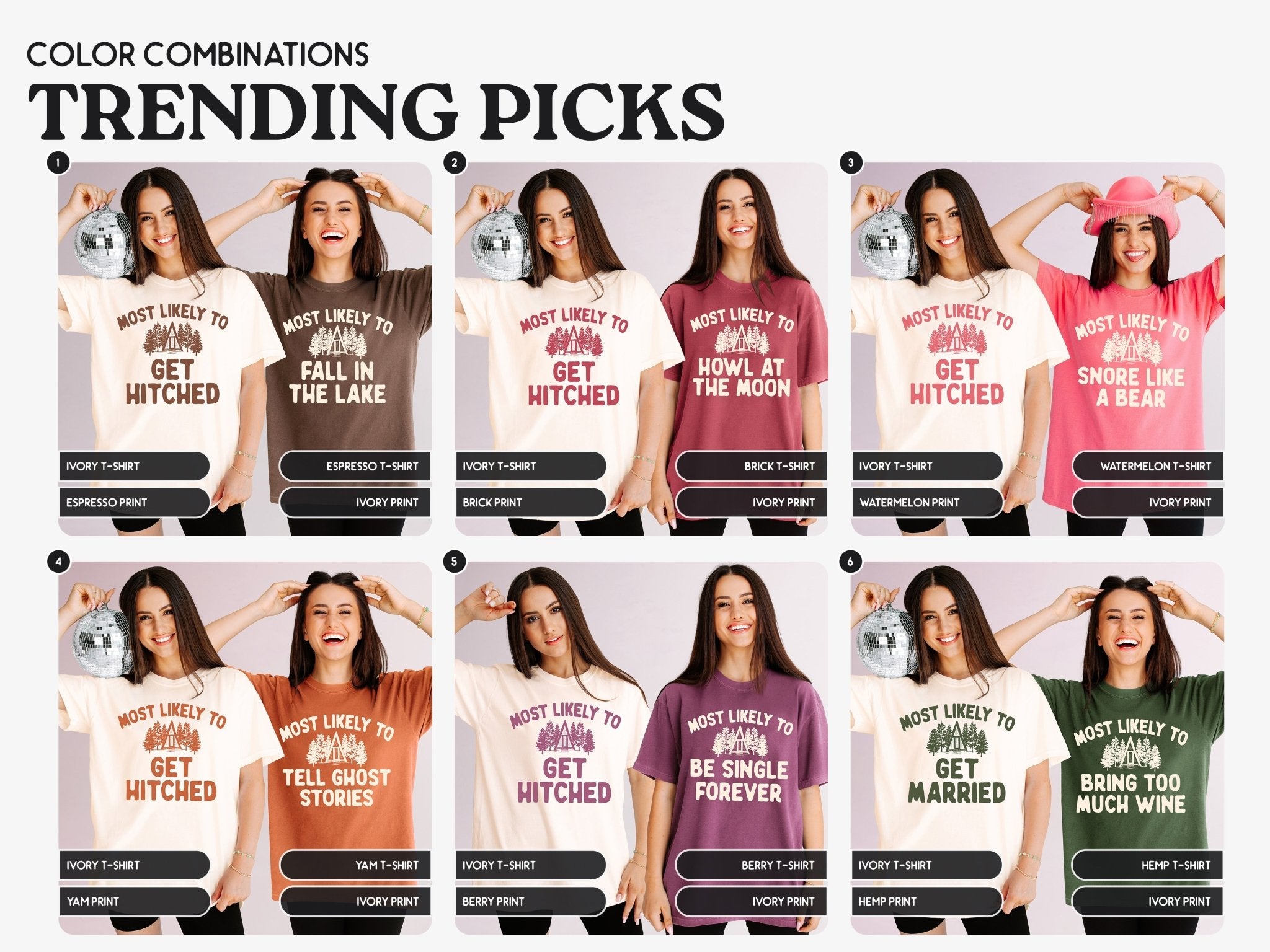 Most Likely To Camp Bachelorette Party T-Shirts - peachy bash com