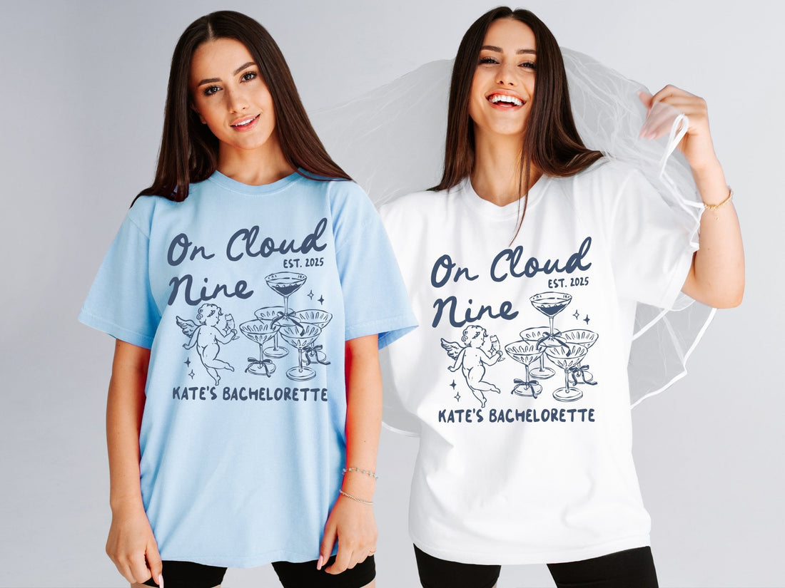 On Cloud Nine Bachelorette Party T-Shirts - peachy bash com