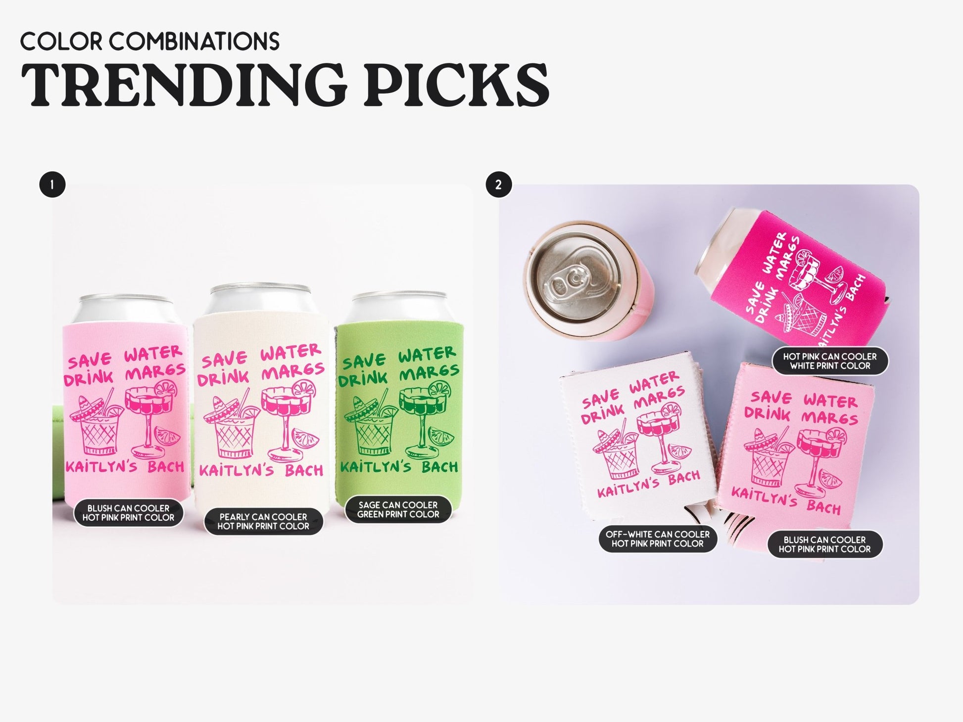 Save Water Drink Margs Bachelorette Party Can Coolers - peachy bash com