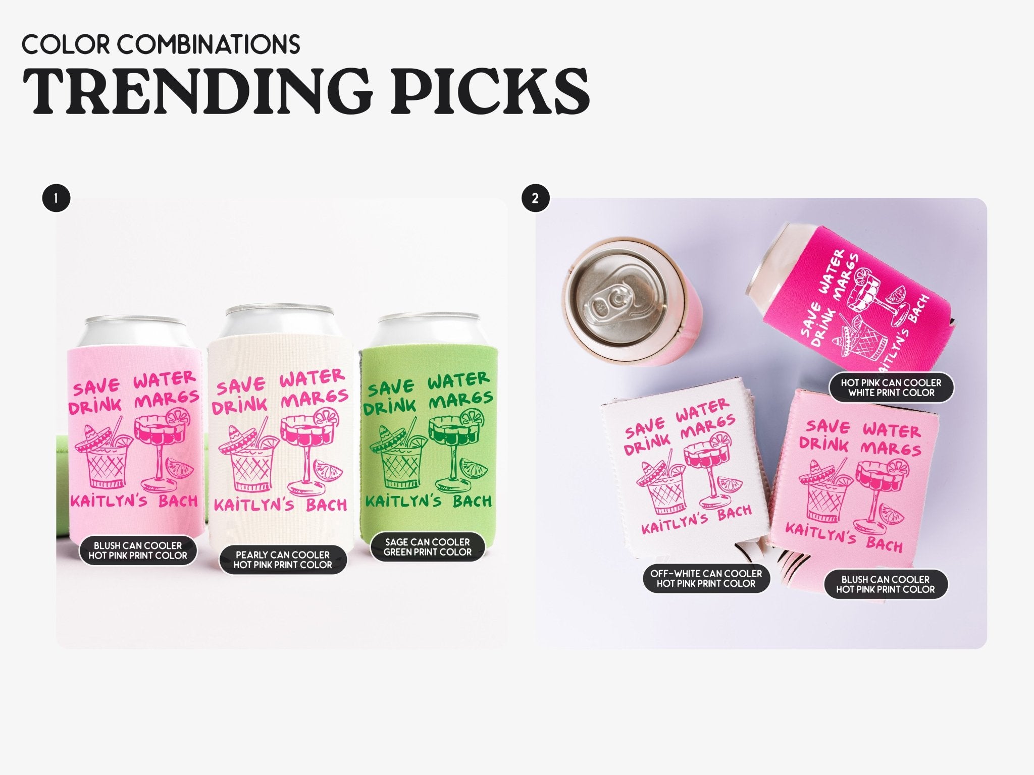 Save Water Drink Margs Bachelorette Party Can Coolers - peachy bash com