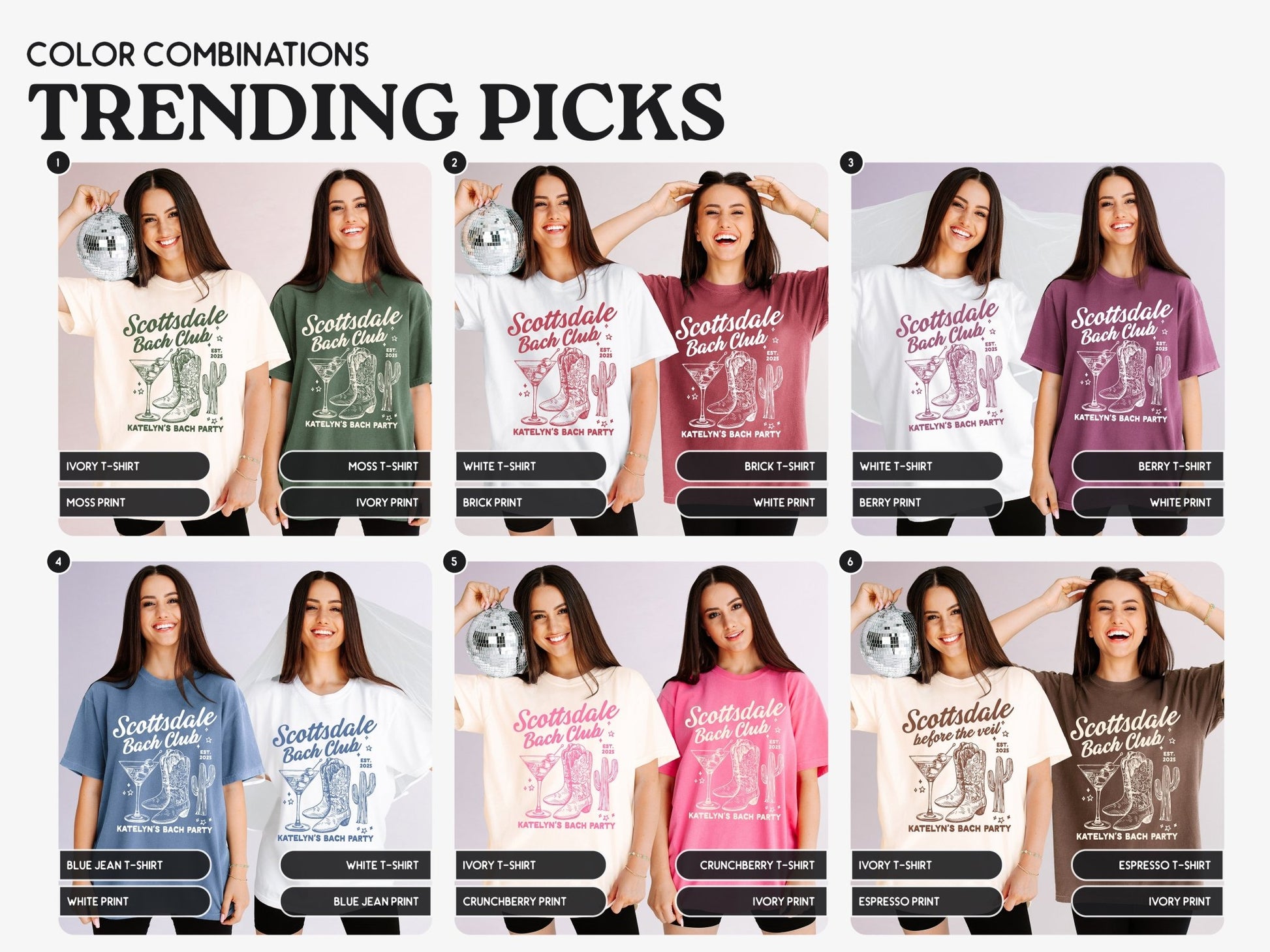 Scottsdale Bach Club Custom Bachelorette Party T-Shirts - peachy bash com
