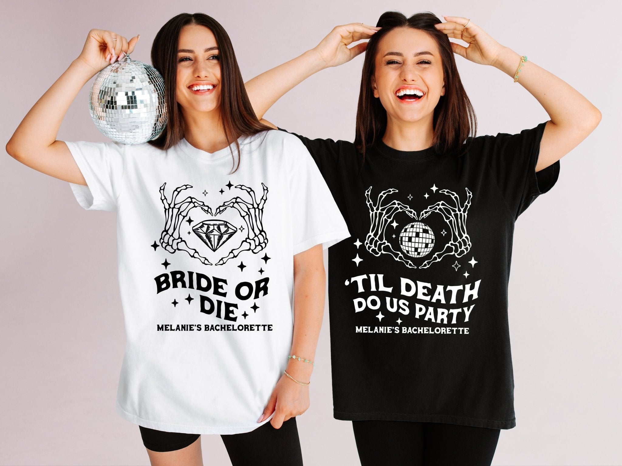 'Til Death Do Us Party & Bride or Die Bachelorette Party T-Shirts - peachy bash com