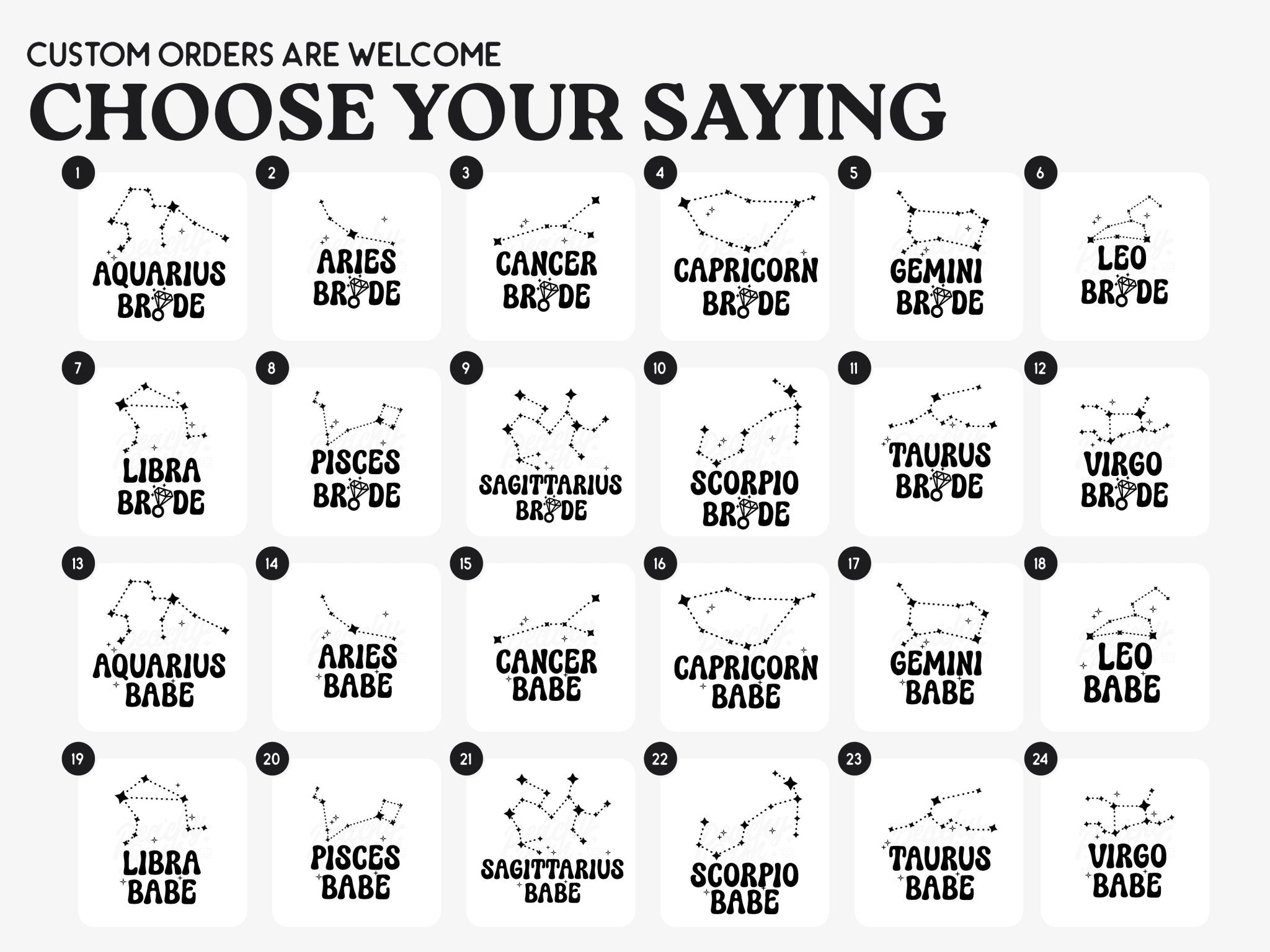 Zodiac Signs Bachelorette Party T-Shirts - peachy bash com