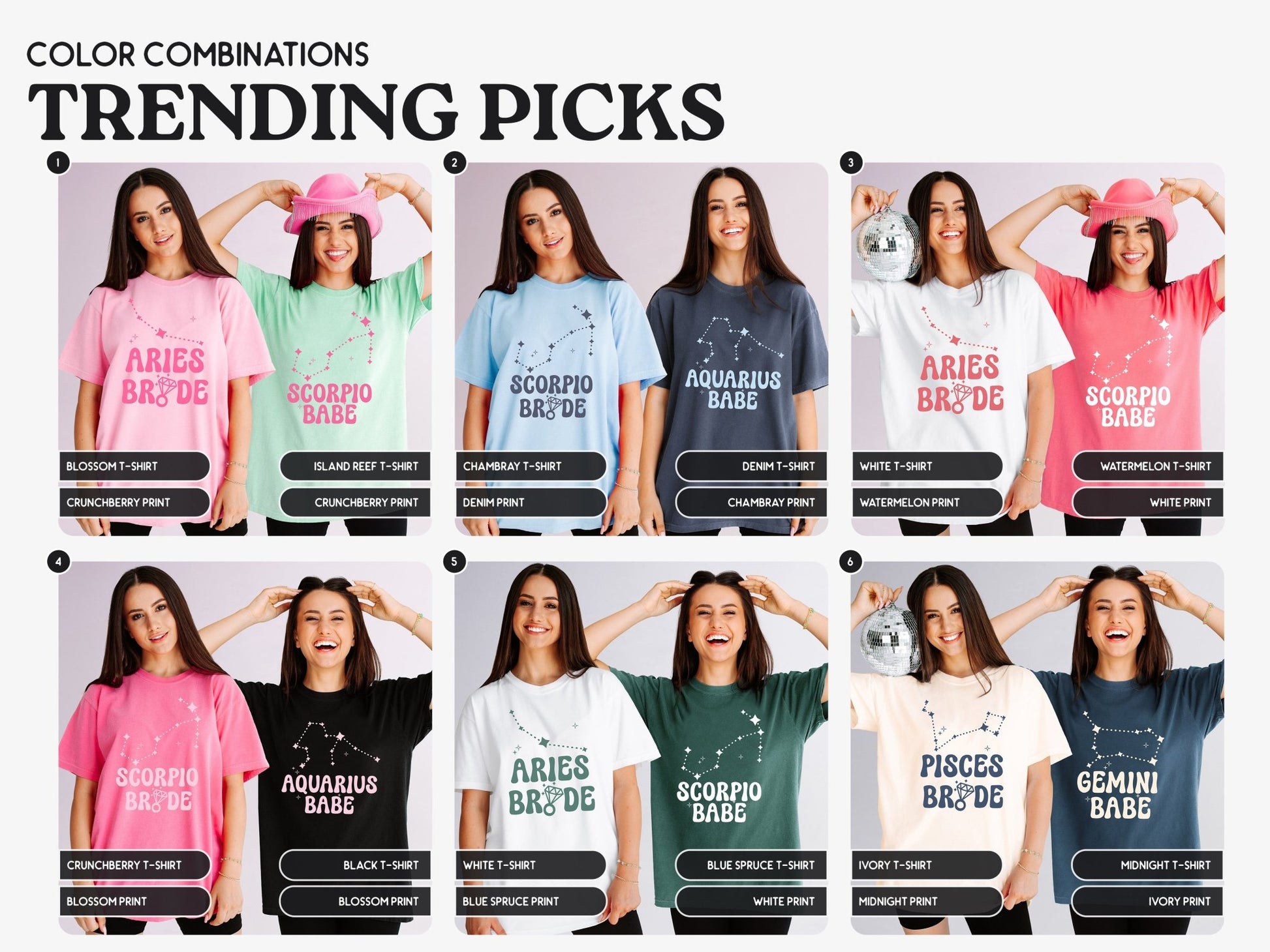 Zodiac Signs Bachelorette Party T-Shirts - peachy bash com